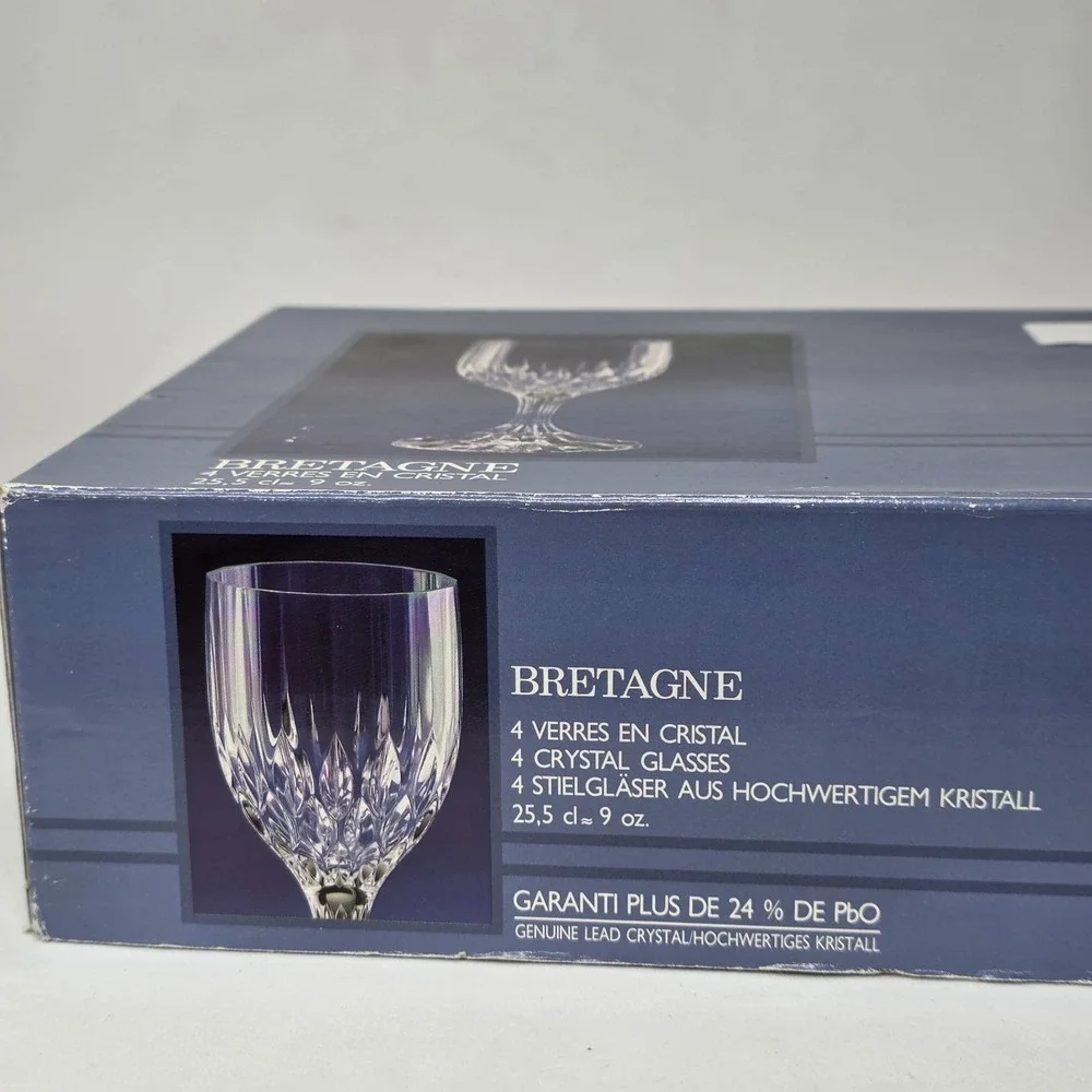Cristal d'Arques Bretagne Durand Wine Glasses Clear Cut Crystal Elegant Vintage